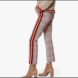 NWT MOTHER Insider Ankle Crop Jean Plum Plaid